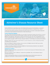 Compassionate DementiaWise® Care | At Your Side Home Care - Alzheimers-Resource-Sheet